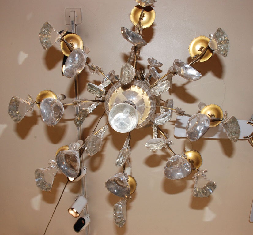 Gilt  Period French Eight Light Bronze and Crystal Chandelier For Sale