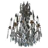 Antique FRENCH CAGE STYLE 8 LIGHT CHANDELIER