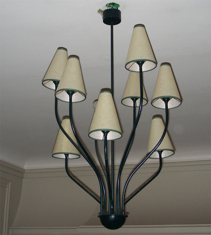 1940s Water Jet Chandelier by Jean Royère In Good Condition For Sale In Saint Ouen 93400, FR