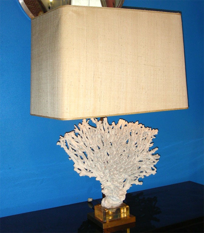 1960s lamp by Maison Charles in bronze, crystal and brass.