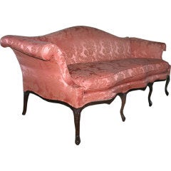 Antique Camelback Settee with Serpentine Front