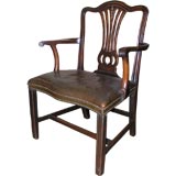 Georgian serpentine front open arm chair