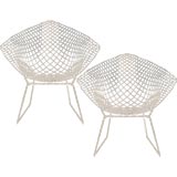 A pair of Harry Bertoia diamond chairs