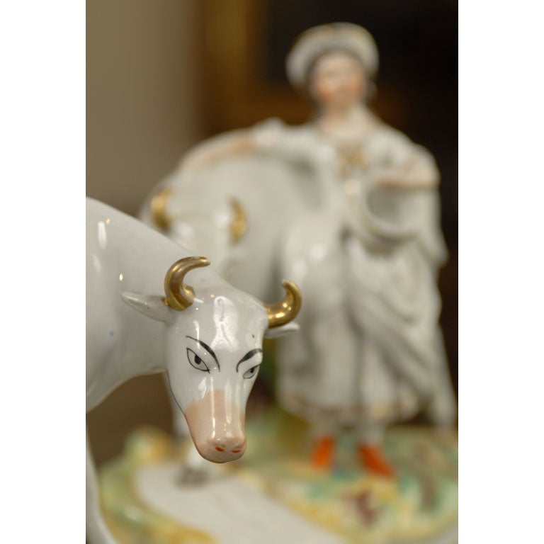 Pottery Large Pair Staffordshire cows and maids