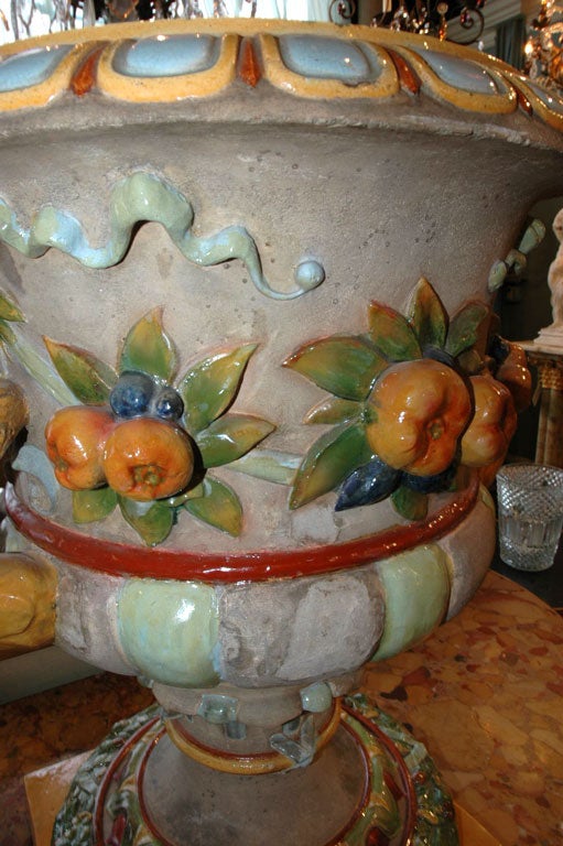 19th Century Large Glazed Stoneware Urn by Zsolnay For Sale