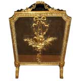 Antique French Gilt-bronze Firescreen