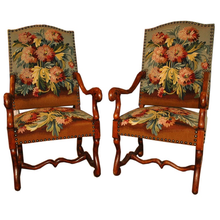 Pair of Louis XIV Style Armchairs at 1stdibs