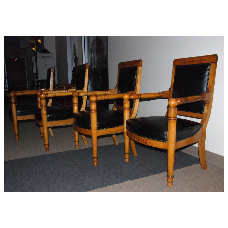 English Set of Four 19th Century Charles X Armchairs