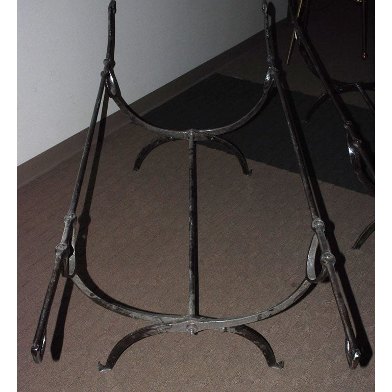 Early 19th Century Iron Campaign Bed Frame With Leather Strapping For Sale 4