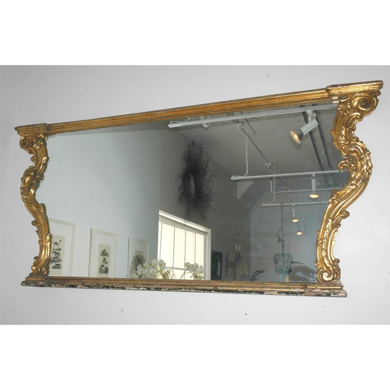 Italian Late 18th Century Giltwood Mantle Mirror