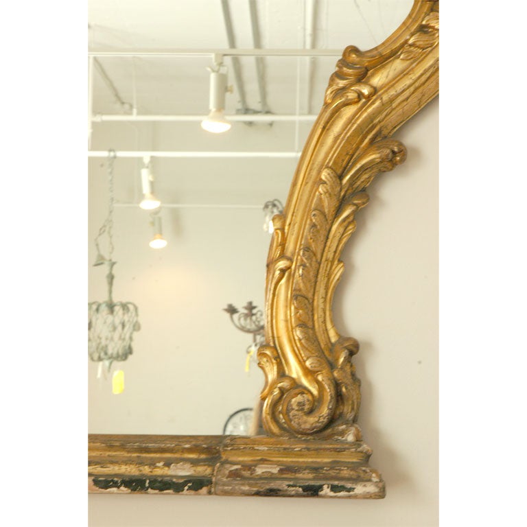 Late 18th Century Giltwood Mantle Mirror In Good Condition In Boston, MA