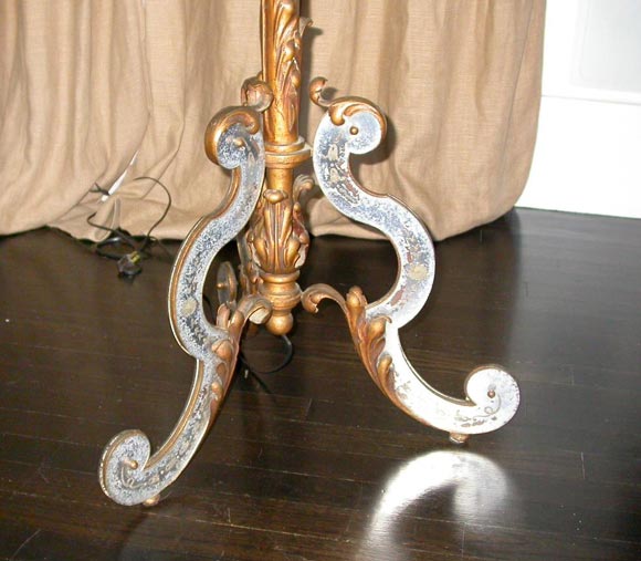 1940's Gilt Palm Fran Floor Lamp