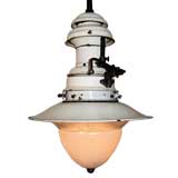 Antique White Enameled Converted Gas Fixture