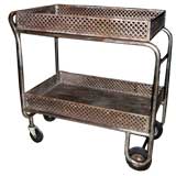 Vintage French Steel Industrial Trolly