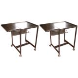 Pair of French Steel Typing Tables