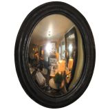 Antique Large Oval Convex Mirror