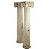 Pair of Terracotta Topped Corinthian Columns