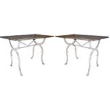 Pair of French Zinc Topped Cafe Tables