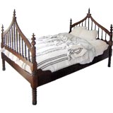 Antique Gothic Turned Bed
