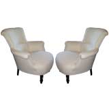 Pair of Diminutive Napoleon III Slipper Chairs