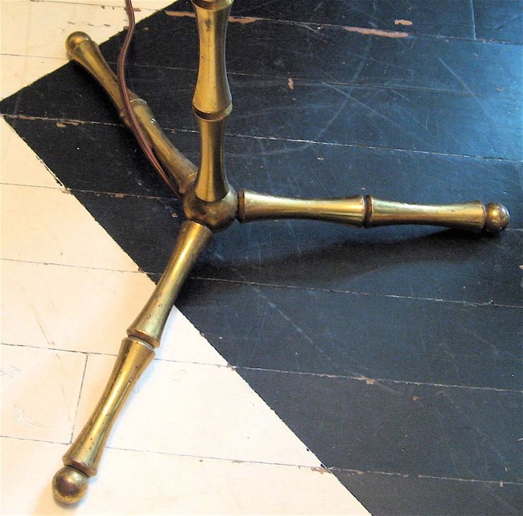 Brass Faux Bamboo Floor Lamp 1