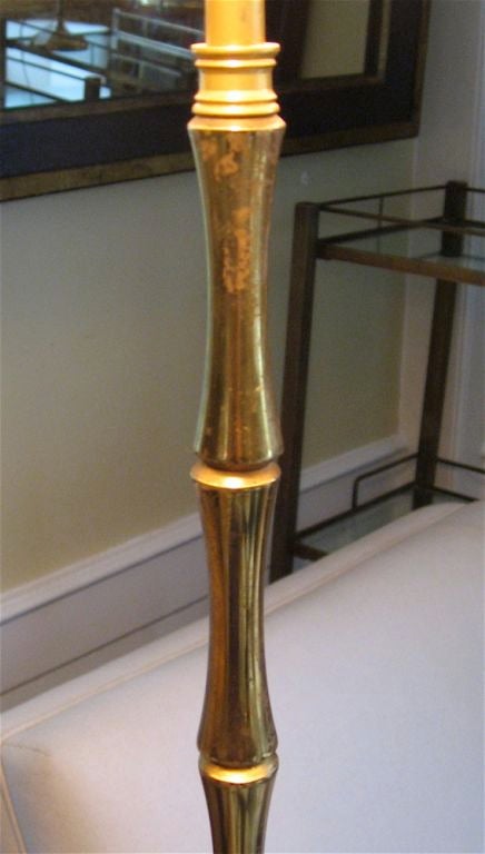 American Brass Faux Bamboo Floor Lamp