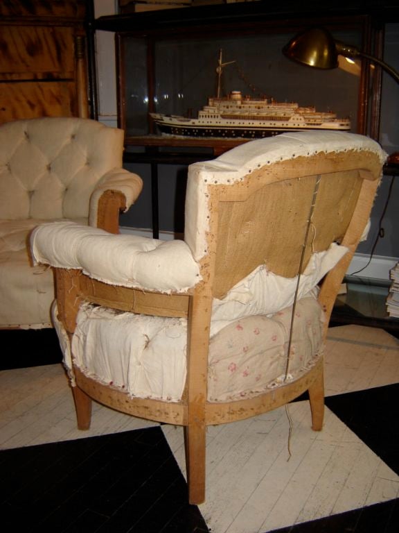 Pair of  French Tufted Small Chairs