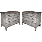 Pair of Faux ZInc Painted Dressers