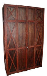 Antique 19th Century Painted Folk Art Cupboard