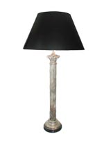 Pair of Silver Plated Column Lamps