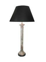 Pair of Silver Plated Column Lamps Pair of Silver Plated Column Lamps