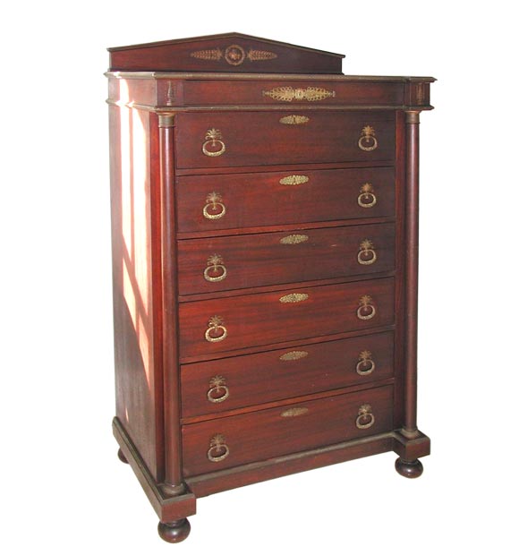 Neoclassic Mahogany Gentleman's Dresser at 1stDibs