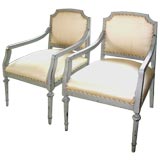 Pair of Painted Swedish Chairs