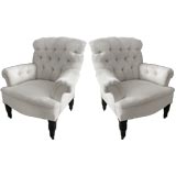 Antique Pair of Tufted "Turkish" Armchairs