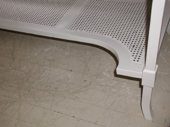 Painted Caned Console Table.