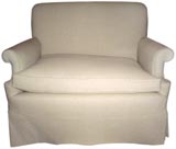 Small Settee in Beige Linen