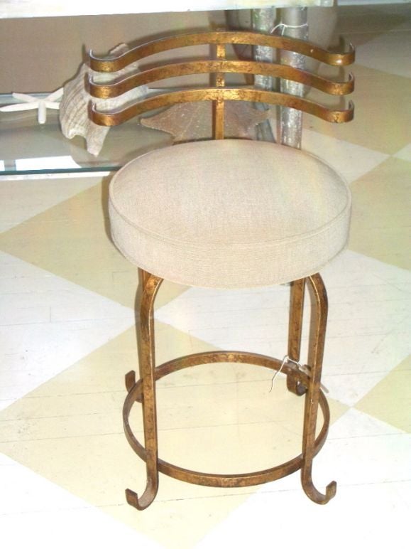 Gilded Iron Vanity Chair at 1stDibs