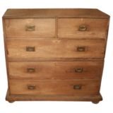 Two Anglo-Raj Teak Campaign Chests