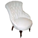 Antique Pair of Tufted Slipper Chairs