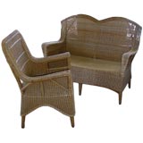 Seagrass Settee, Chairs, and Tables
