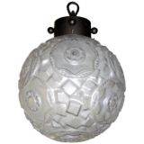 Frosted Art Deco Ceiling Fixture