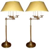 Pair of Brass Swing Arm Lamps Pair of Brass Swing Arm Lamps