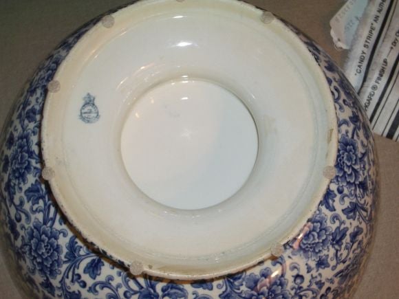 Large blue and white Transferware, Punch Bowl. 1