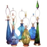 Mid Century Blenko Glass Lamps