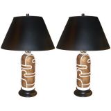 Pair of Pottery Lamps