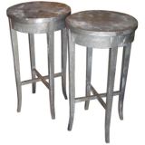 Pair of Tall Metal End Tables