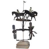Antique Folk Art  Horse and Rider Whirligig
