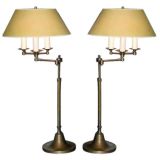 Three Brass Swing Arm Lamps