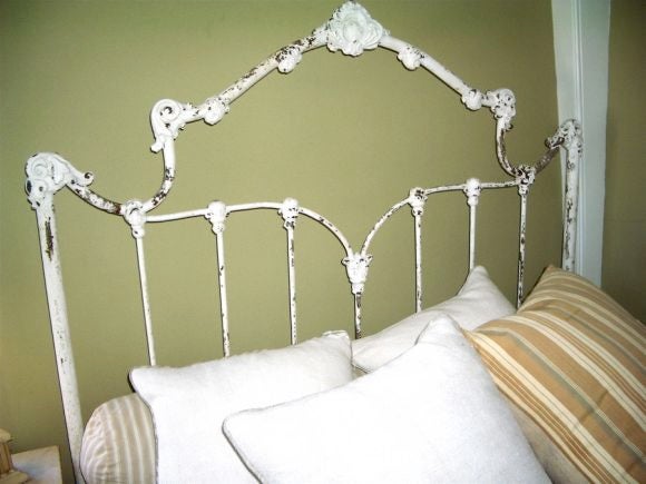 American Iron Double Bed with Old Paint