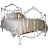 Antique Iron Double Bed with Old Paint